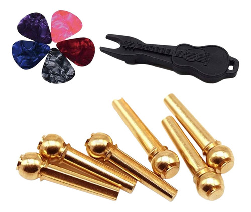 Clavijas De Puente Para Guitarra Acústica, 12 Uds., Con