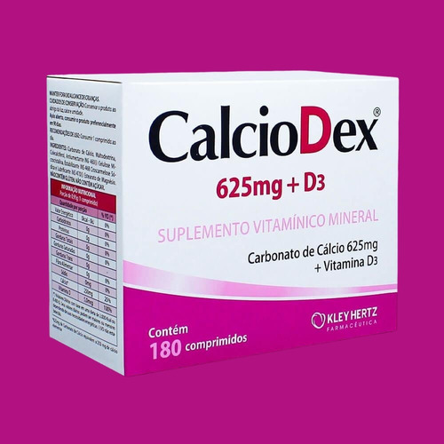 Suplemento Alimentar Calciodex 625mg 180 Cpr - Kley Hertz