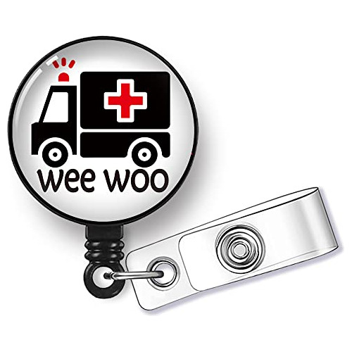 Carrete Retráctil Wee Woo Ambulance Clip De Cocodrilo,...