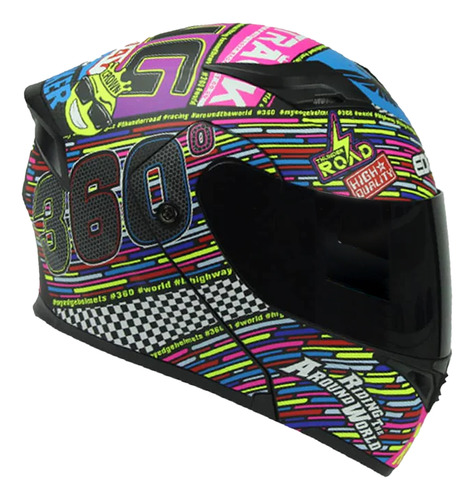 Casco Modular Boss Racing 360 Doble Visor Diseño Edge