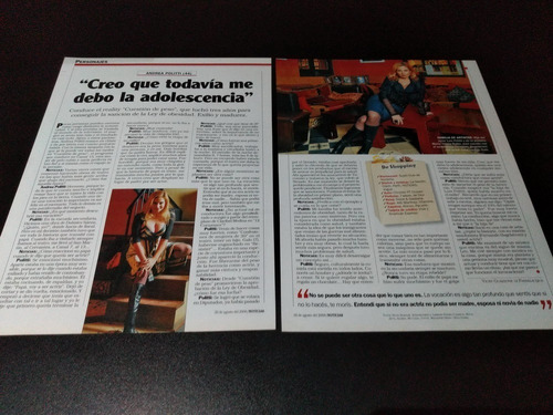 (ak031) Andrea Politti * Clippings Revista 8 Pgs