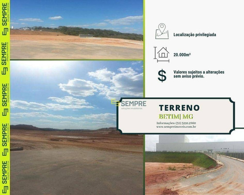 Imagem 1 de 16 de Terreno Industrial De 20.000 M² Em Betim/mg - Te0003