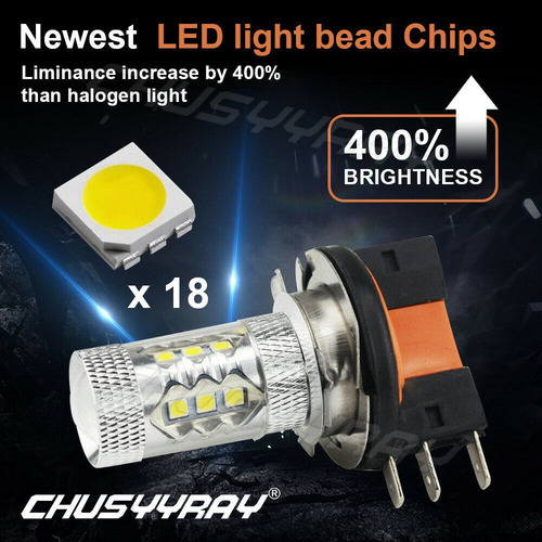 Qcd 2x Bombillas Led Xenón Blanco H15 Faro Faro Faro Faro