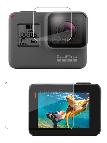 Protector De Pantalla Y Lente Para Gopro H7/6/5 Black Vidrio