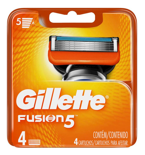 Carga Gillette Fusion Com 4 Unidades