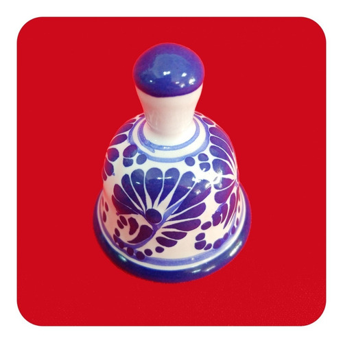 Imagen 2 de 6 de Set 30 Campanas Azul 6x5 Cm Talavera Poblana Recuerdos Cmp