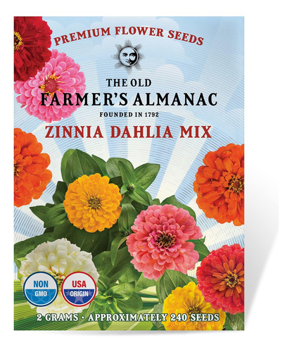 The Old Farmer's Almanac Semillas De Zinnia (mezcla De Dalia