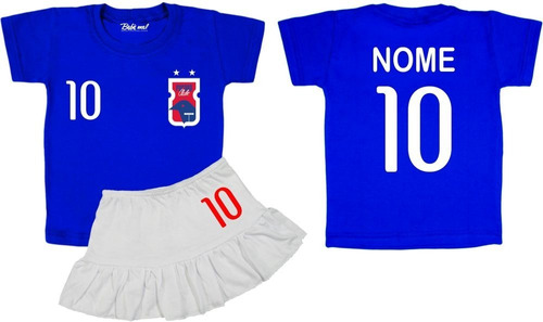 Conjunto De Time Menina Camiseta Infantil E Bebê Paraná Clube Nome Personalizado Costas