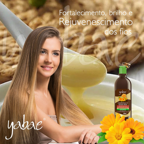Shampoo Calêndula Com Geleia Real 500ml Yabae
