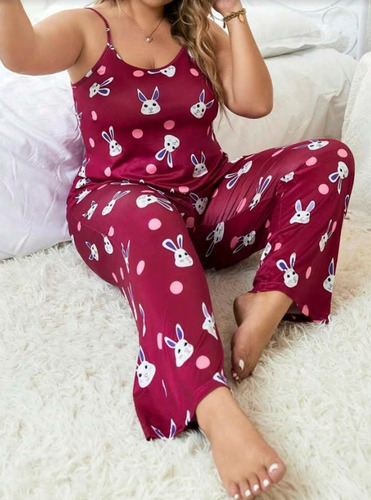 Pijama De Dama Larga De Seda Satin Mujer Talla Plus R.131