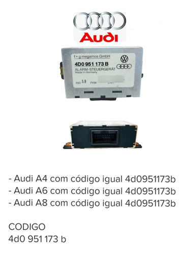 Módulo Alarme Audi A4 A6 A8 4d0 951 173 B Original Novo