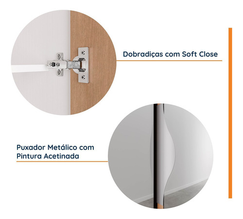 Guarda Roupa Modulado De Canto Com Espelho 6 Portas 3 Wt