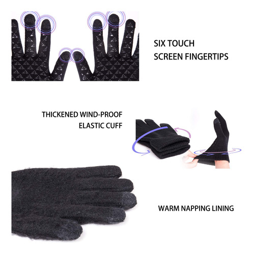 Guantes De Invierno Trendoux Térmicos Pantalla Táctil Para H Color Diseño De La Tela