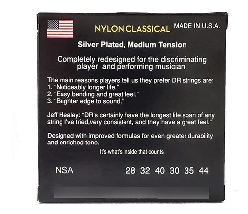 Cuerdas Guitarra Clásica Nylon  Tensión Alta 28-44