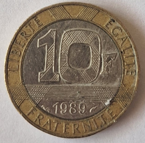 Espectacular Moneda De 10 Francos De 1989 De Francia (rara)