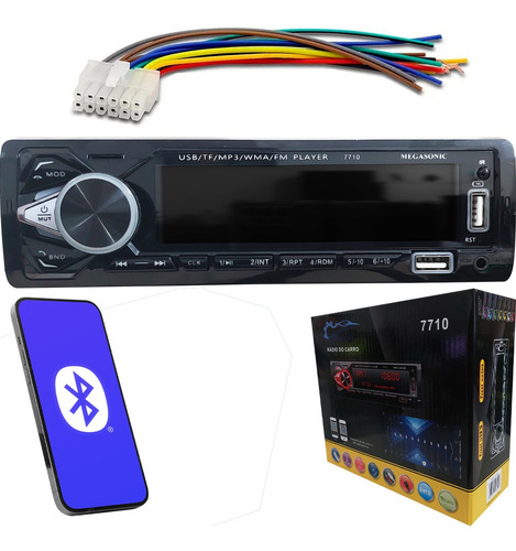 Som Mp3 Carro Universal 2 Usb Slot Sd Aux Radio Fm Bluetooth