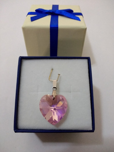 Imagem 3 de 4 de Pingente Cristal Swarovski Light Rose Boreal 1,8 Cm Em Ródio