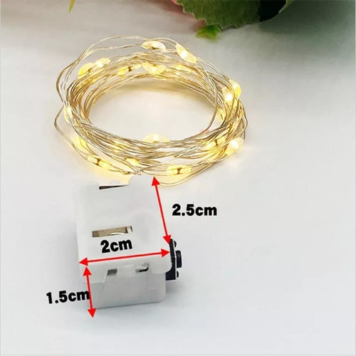 Imagen 8 de 9 de Guirnalda Luz Led Alambre De Cobre Luz Intermitente 2m X10ud