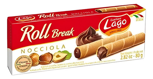 Wafer Recheado Roll Break Nocciola Gastone- Importado Itália