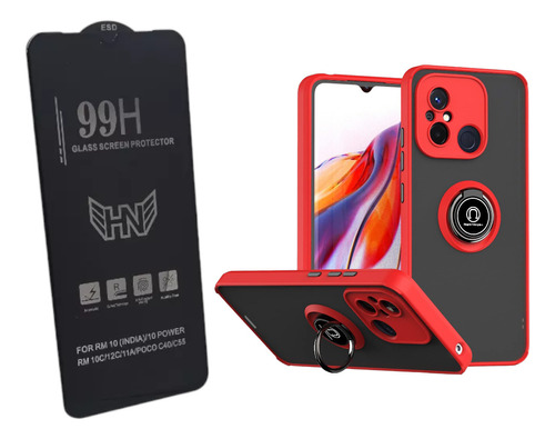 Funda Bumper Para Redmi Magnetic 12c + Vidrio Templado