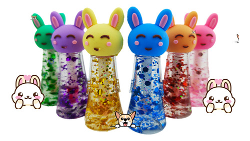 Brillo Labial Kawaii Conejo, 6 Pzas Duo, Lip Gloss + Regalo