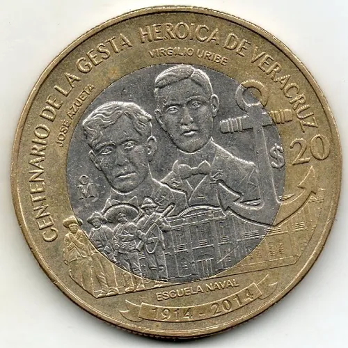 comprar 20 Pesos Centenario De La Gesta Heróica De Veracruz Escuela 