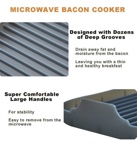 Bandeja De Silicone Para Bacon Para Micro-ondas,