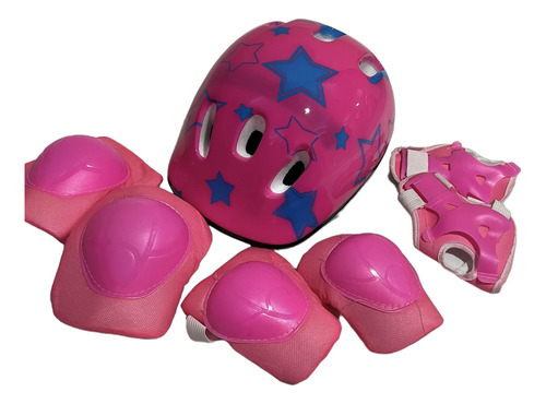 Set Proteccion Niño/a Para Patines,bicicleta,skate,azul Rosa