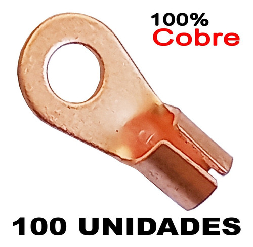 Terminal Ojo De Cobre 3/16 4.76 Mm (pack 100 Und) 100% Cobre