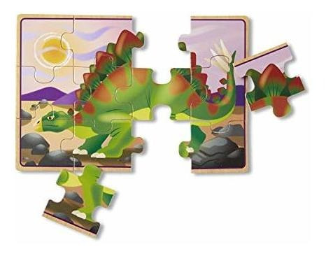 Melissa Doug Dinosaurs 4in1 Wooden Jigsaw Puzzles