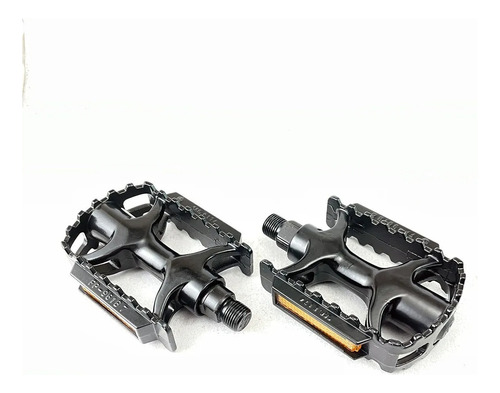 Pedales Bicicleta Mtb Aluminio Negro Rosca 9/16 Negro