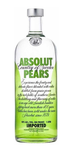 Vodka Saborizado Absolut Pears 750ml Importado Puro Escabio