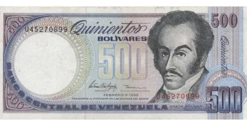 Bonito Billete Venezolano  De Colección. Bs 500 Año 1998 