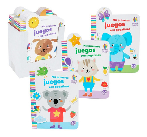 Set 4 Libros Colorear Aprendizaje Animalitos + Stickers