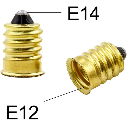 Adaptador De Lámpara Convertidor De Touhia Oro E14 E12 Una (