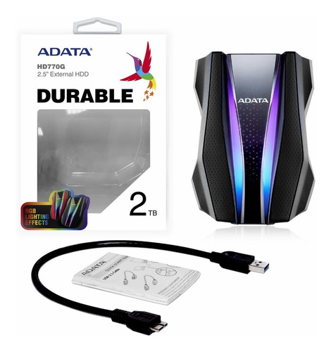 Disco duro externo Adata AHD770G-2TU32G1 2TB negro