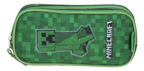 Lapicera Estuche Chenson Minecraft Creeper Mc65587-g Brock Color Verde oscuro