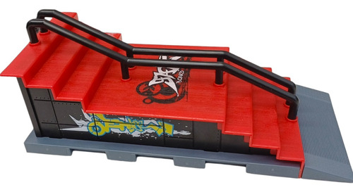 Pista De Skate Con Patineta Y Accesorios Color Rojo Modelo F