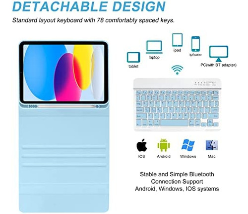 Funda Con Teclado Besky / Para iPad 10.9 / Blue