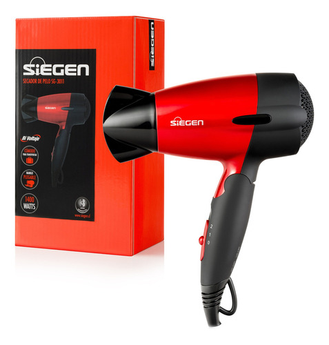 Secador De Pelo Siegen Sg-3011 Plegable Color Rojo