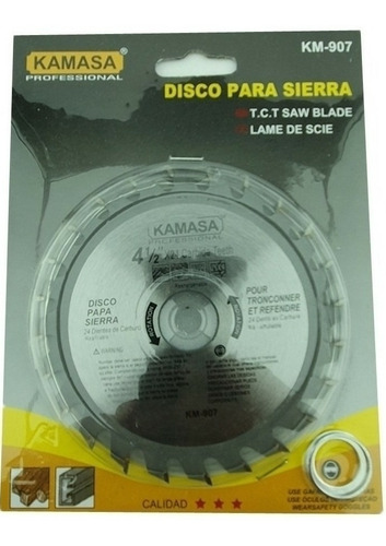 Disco Sierra Circular 4 1/2 Pulgadas 24 Dientes Kamasa