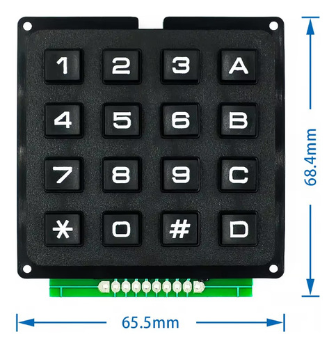 Teclado Matriz 4x4 Interruptor Teclas Arduino Raspberry Pic