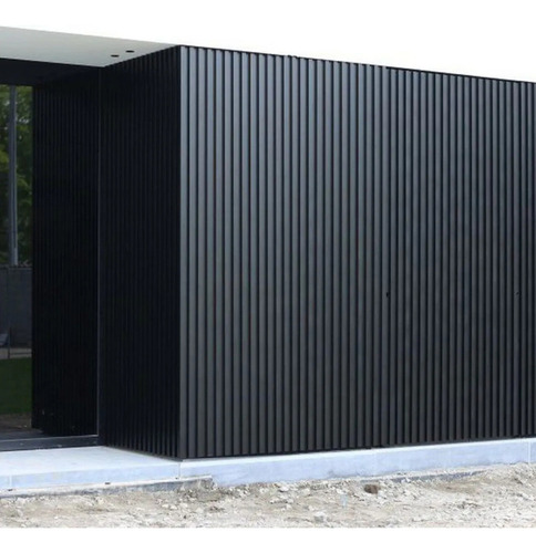 Painel Ripado Wpc Externo Cores Kit 5 Un - 2,90m X 20cm Cor Preto Teca