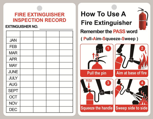 Etiqueta Para Extintor Incendio Inspeccion Mensual 3.2 X 5 