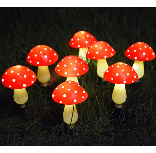 Cadena Solar Led De Luces Led En Forma De Hongo Para Jardín