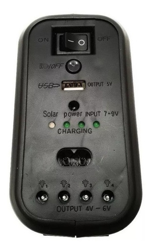 Kit Panel Solar Portatil + 4 Bombillos + Batería