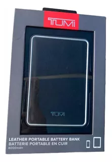 Batería Externa Tumi Portable 9000 Mah Negro Vinipiel