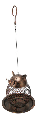 Comedero Decorativo Para Pájaros De Hierro Con Forma De Gato