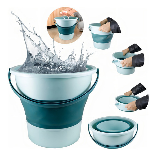 De Cubeta Plegable Expandible Portátil 15l Multiusos