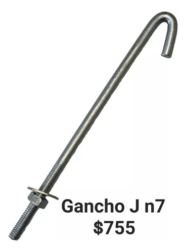 Gancho J 5/16 N7 17,5 Cm Para Alambrados X 100 Unidades